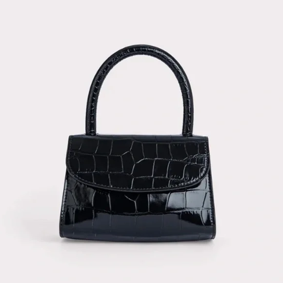 BY FAR | Bags | Authentic By Far Mini Black Croco Embossed